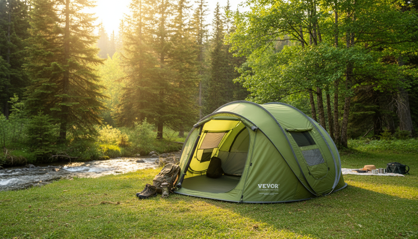 4-Person Pop-Up Waterproof Tent: UV & Ventilation