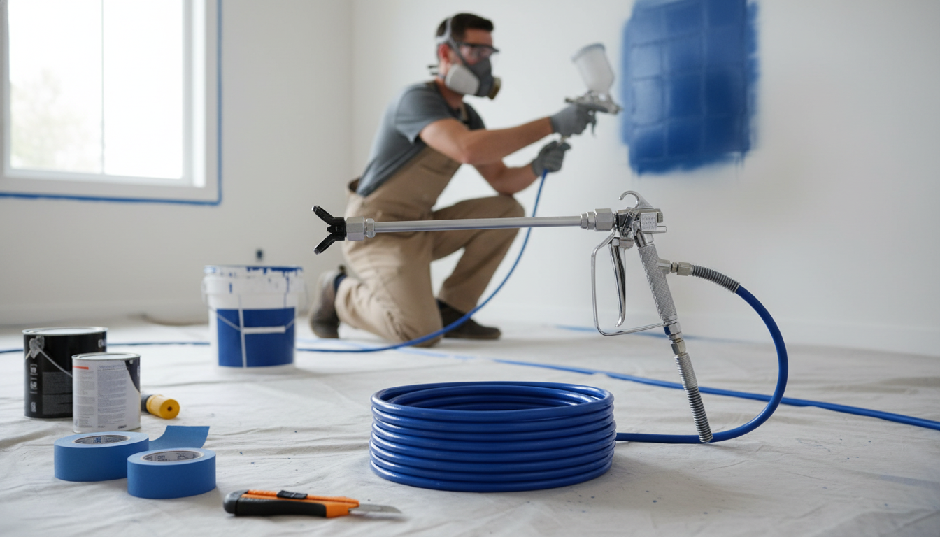 Airless Spray Gun Hose Kit + Extension Rod: Setup & Fit