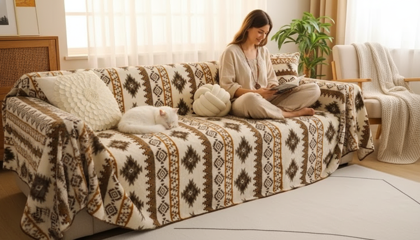Bohemia Plush Velvet Sofa Cover: Fit, Care & Styling