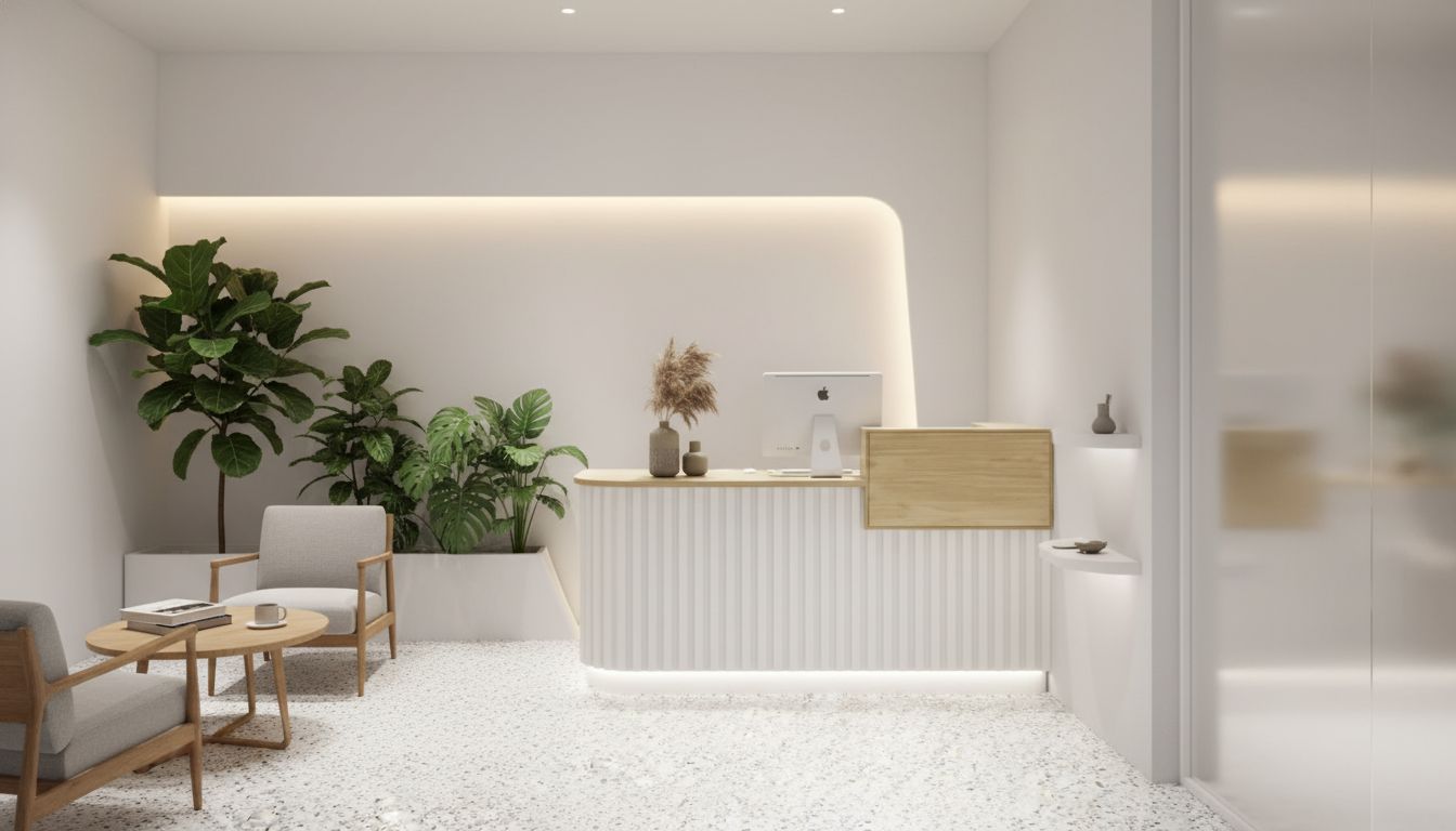 Elegant Pine Reception Desk for Modern Office Lobbies