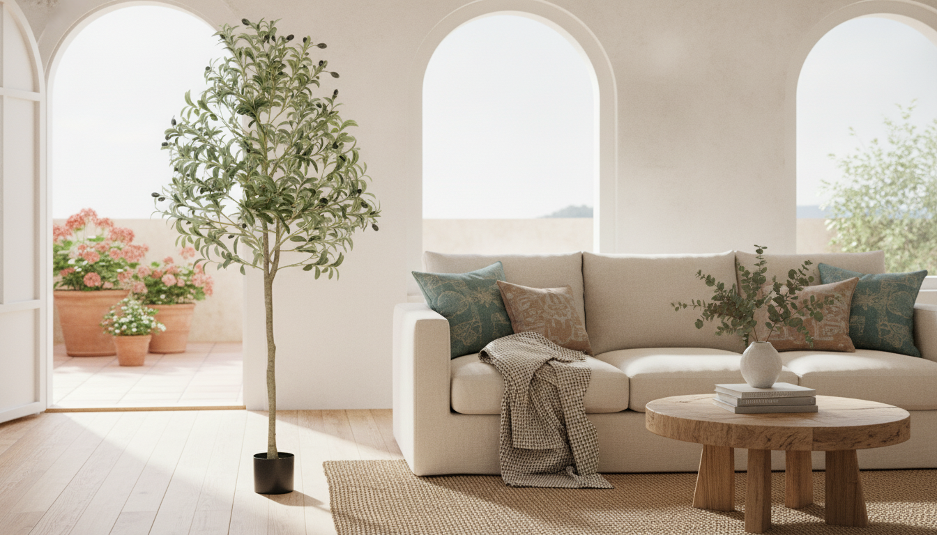 5ft Artificial Olive Tree: Mediterranean Style, No Fuss