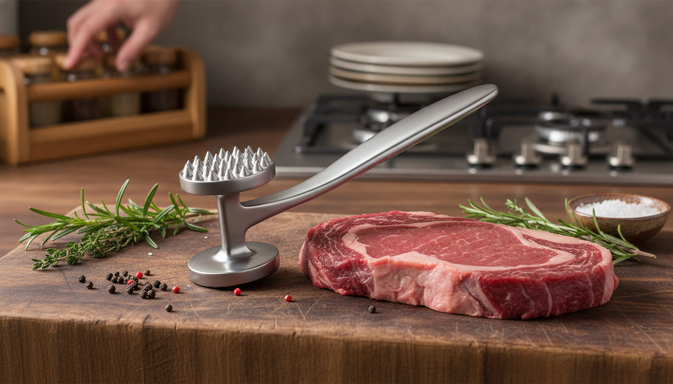 Double-Sided Zinc Alloy Meat Tenderizer for Even Cooking